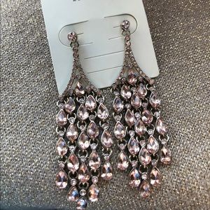 Glass stone chandelier earrings